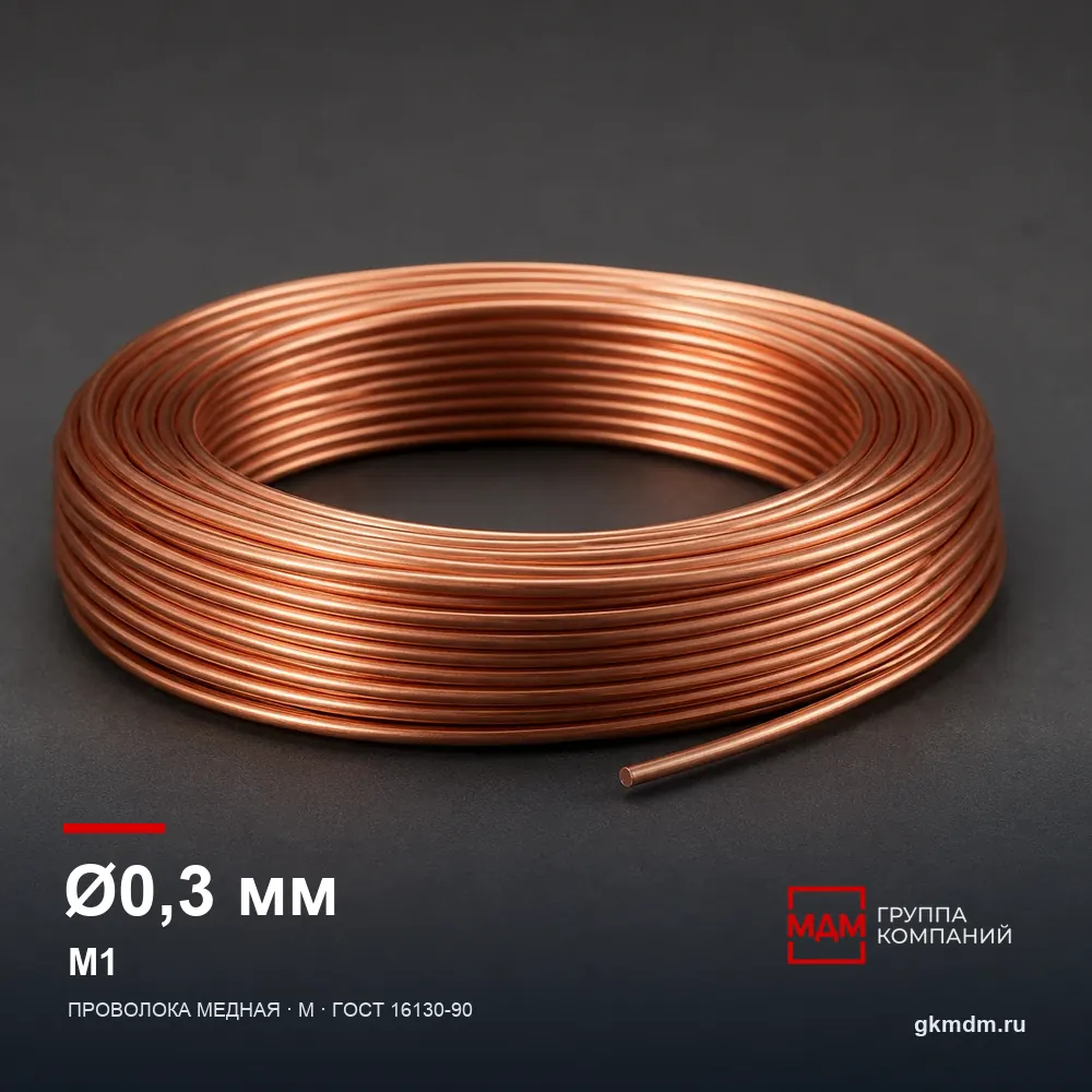 Проволока медная 0.3 мм М1 — характеристики и внешний вид