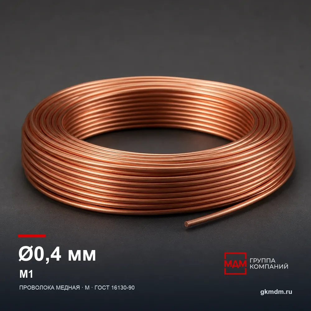 Проволока медная 0.4 мм М1 — характеристики и внешний вид