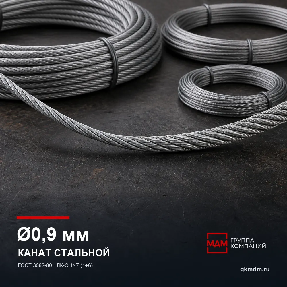 Канат стальной 0,9 мм ГОСТ 3062-80 — характеристики и внешний вид