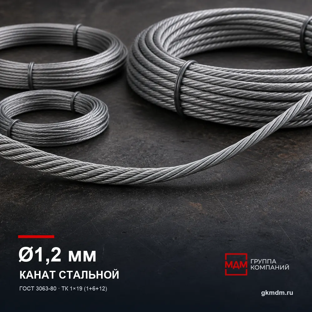 Канат стальной 1,2 мм ГОСТ 3063-80 — характеристики и внешний вид