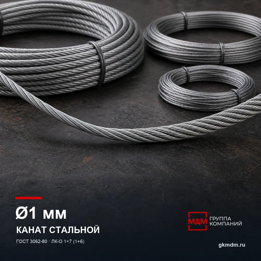 Канат стальной 1 мм ГОСТ 3062-80 — характеристики и внешний вид