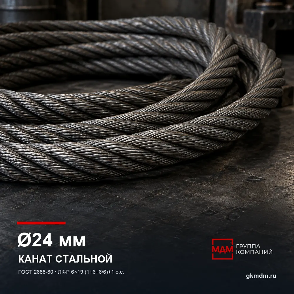 Канат стальной 24 мм ГОСТ 2688-80 — характеристики и внешний вид