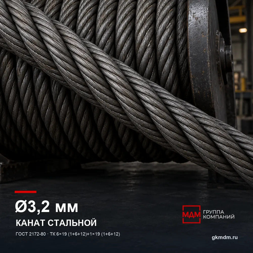 Канат стальной 3,2 мм ГОСТ 2172-80 — характеристики и внешний вид