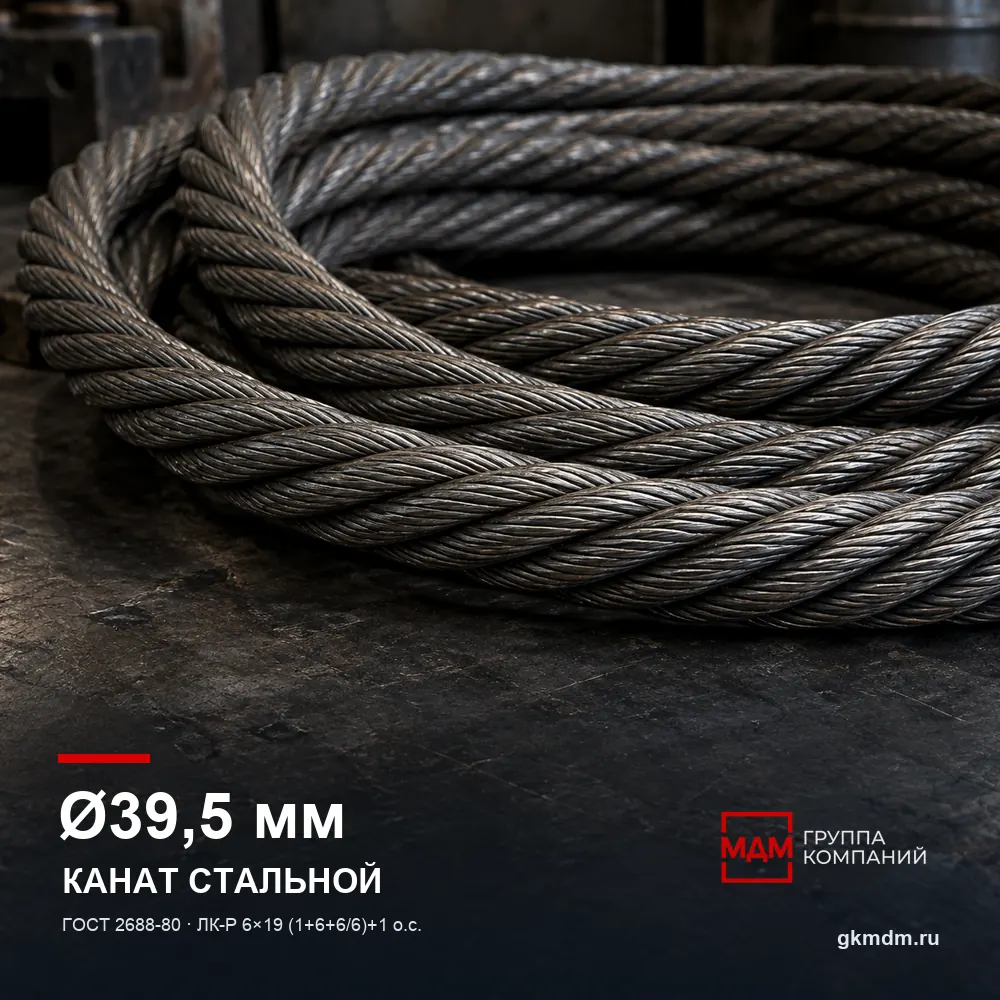 Канат стальной 39,5 мм ГОСТ 2688-80 — характеристики и внешний вид
